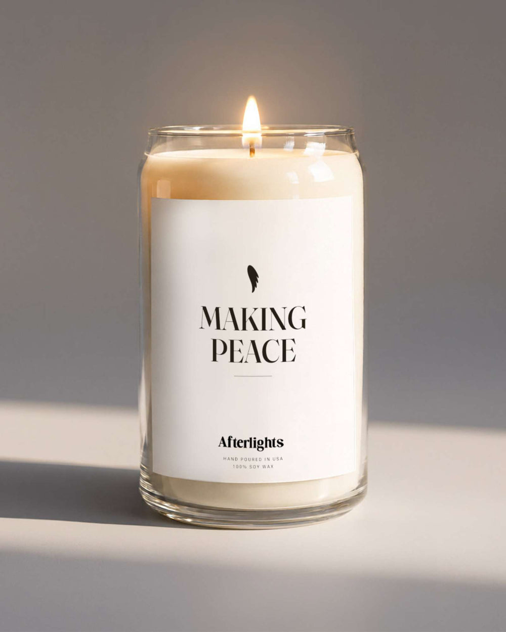 Making Peace memorial candle, hand-poured soy candle by Afterlights