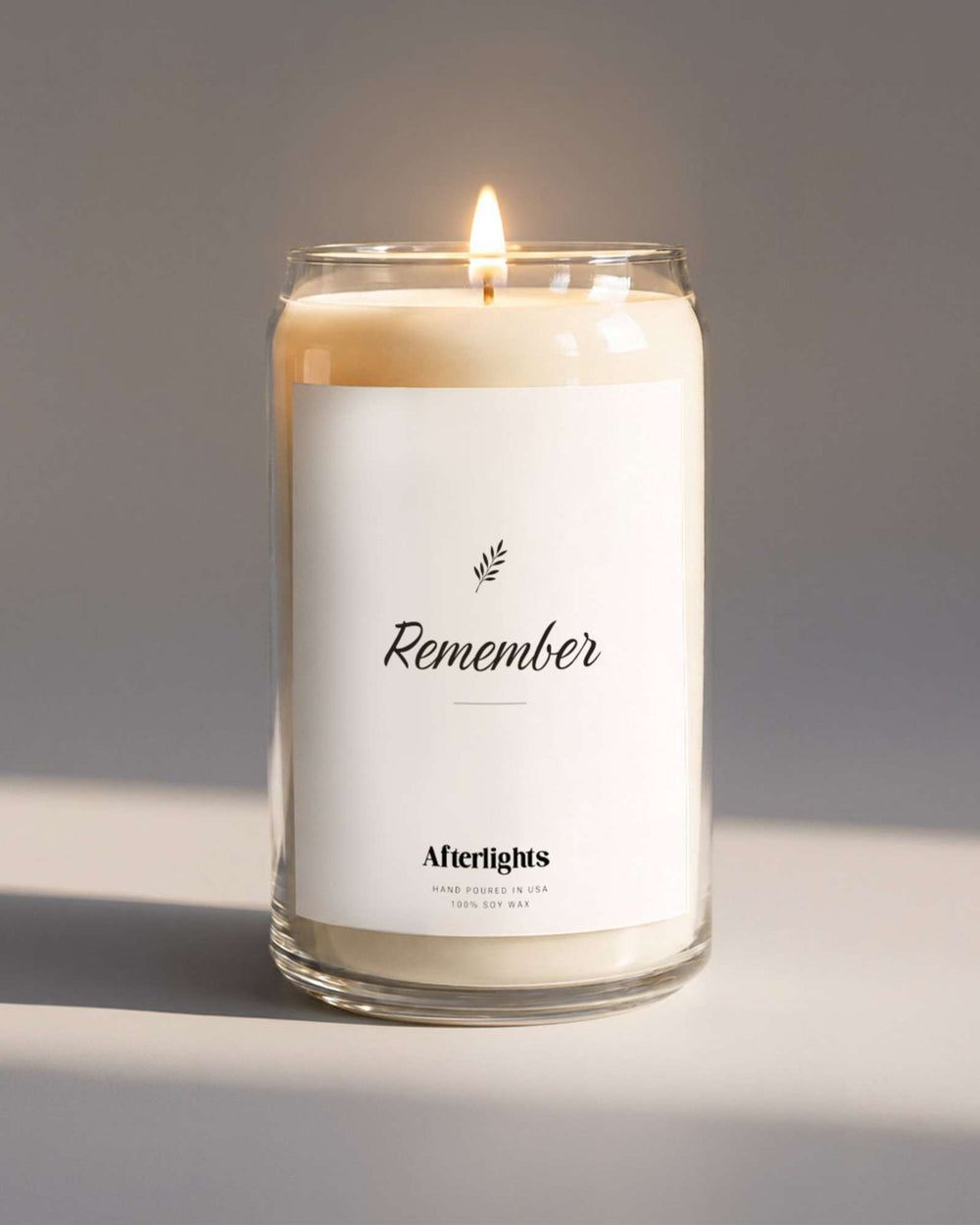 Remember memorial candle, hand-poured soy candle by Afterlights